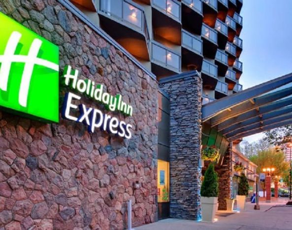 Hotel extrior at Holiday Inn Express Edmonton Downtown.