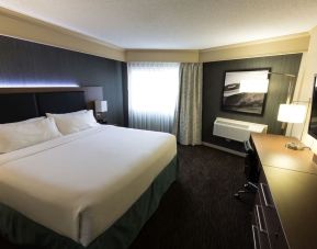 Romantic king room with TV at Holiday Inn Express Edmonton Downtown.