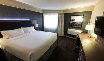 Romantic king room with TV at Holiday Inn Express Edmonton Downtown.