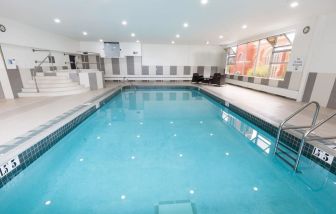 Indoor pool at Holiday Inn Express Edmonton Downtown.