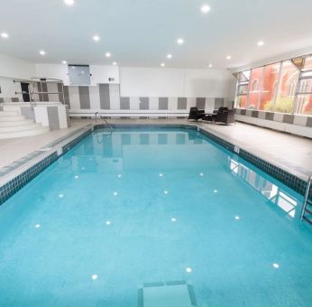 Indoor pool at Holiday Inn Express Edmonton Downtown.