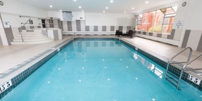 Indoor pool at Holiday Inn Express Edmonton Downtown.