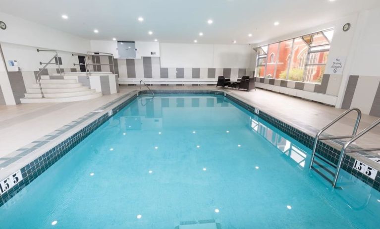 Indoor pool at Holiday Inn Express Edmonton Downtown.