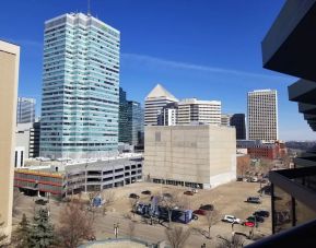 City view at Holiday Inn Express Edmonton Downtown.