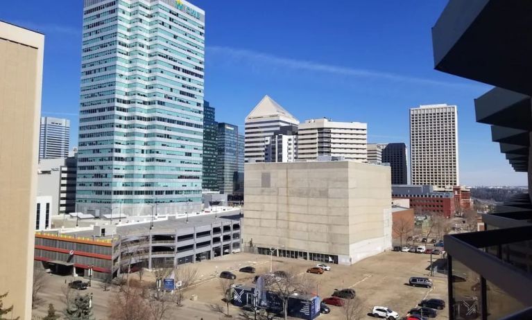 City view at Holiday Inn Express Edmonton Downtown.