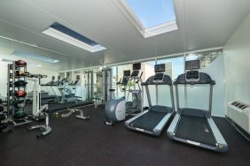 Fitness center at Holiday Inn Express Edmonton Downtown.