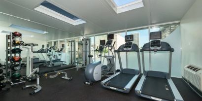 Fitness center at Holiday Inn Express Edmonton Downtown.