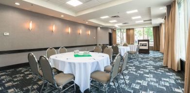 Professional meeting room at Holiday Inn Express Edmonton Downtown.