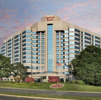 Hotel exterior at Washington Dulles Marriott Suites.