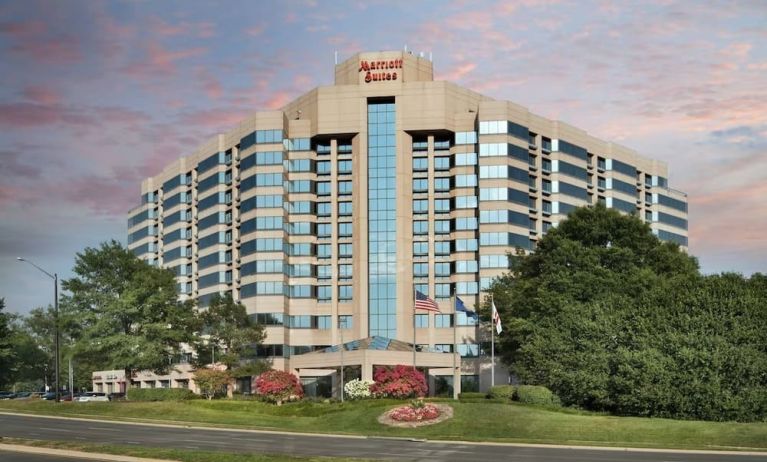 Hotel exterior at Washington Dulles Marriott Suites.