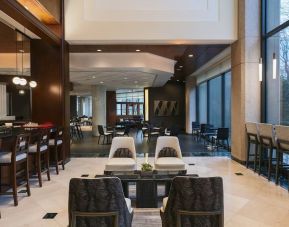 Lobby and bar area at Washington Dulles Marriott Suites.