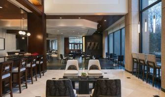 Lobby and bar area at Washington Dulles Marriott Suites.