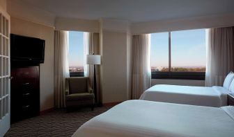 Day room with two queen beds at Washington Dulles Marriott Suites.