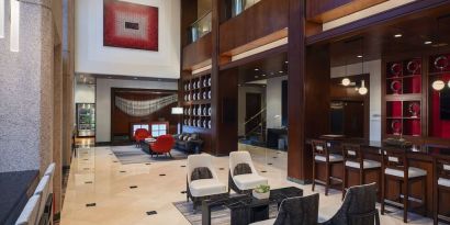 Lobby entrance at Washington Dulles Marriott Suites.