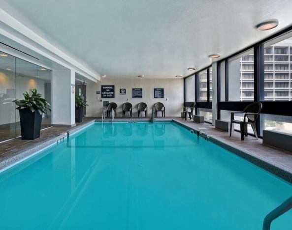 Relaxing indoor pool at Four Points By Sheraton Boston-Newton.