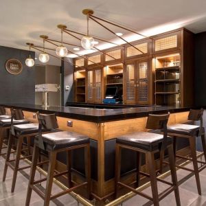 Hotel bar at Four Points By Sheraton Boston-Newton.