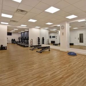 Fitness center available at  Four Points By Sheraton Boston-Newton. 