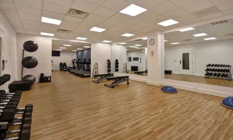 Fitness center available at  Four Points By Sheraton Boston-Newton. 