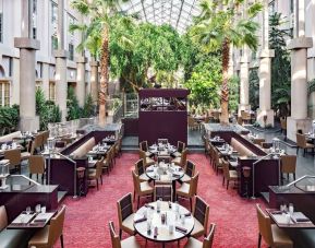 Dining area with natural light at Hyatt Regency Greenwich.