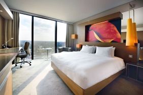 Day use room with work space at Hilton Manchester Deansgate.