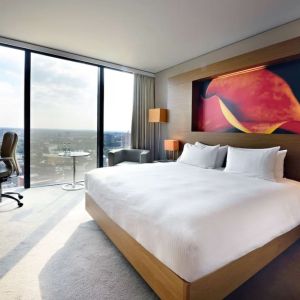 Day use room with work space at Hilton Manchester Deansgate.