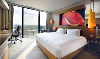 Day use room with work space at Hilton Manchester Deansgate.