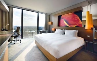 Day use room with work space at Hilton Manchester Deansgate.