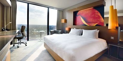 Day use room with work space at Hilton Manchester Deansgate.