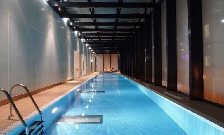 Indoor pool at Hilton Manchester Deansgate.