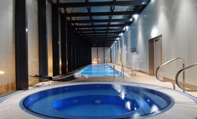 Hot tub and indoor pool at Hilton Manchester Deansgate.