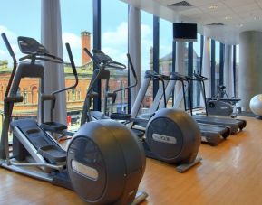 Fitness center at Hilton Manchester Deansgate.