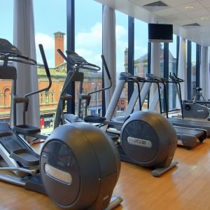 Fitness center at Hilton Manchester Deansgate.