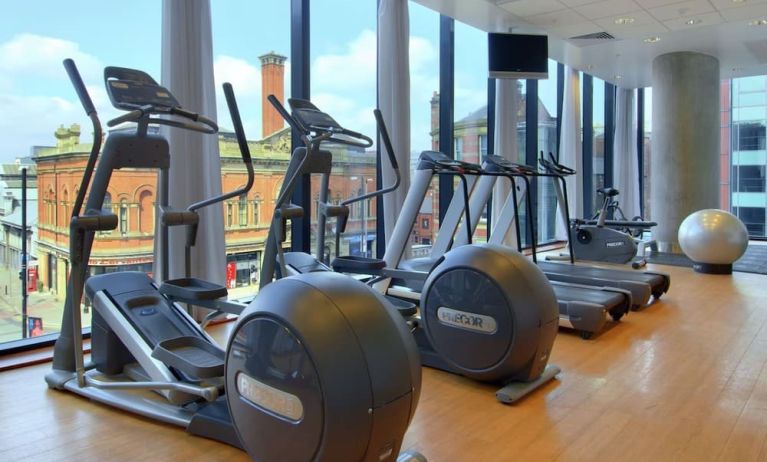 Fitness center at Hilton Manchester Deansgate.