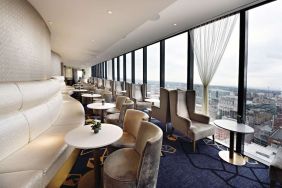 Lounge and bar at Hilton Manchester Deansgate.