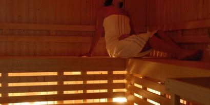 Spa and sauna at Hilton Manchester Deansgate.