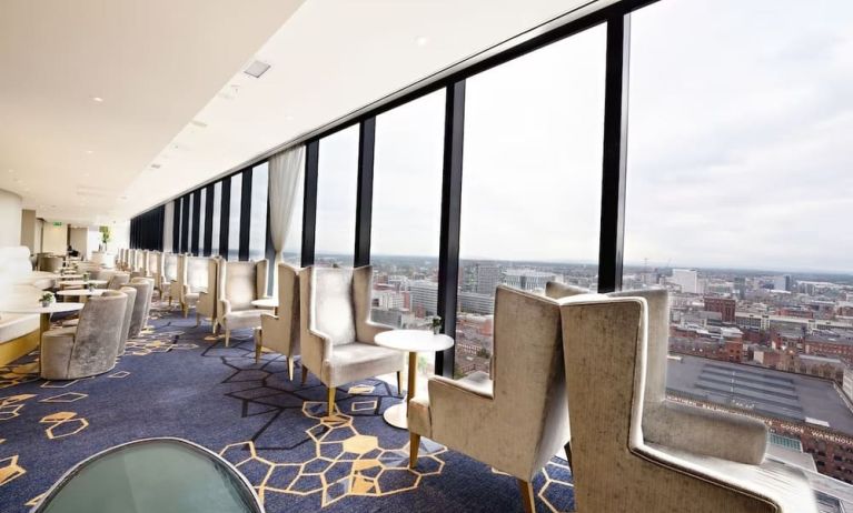 Lounge and coworking space at Hilton Manchester Deansgate.