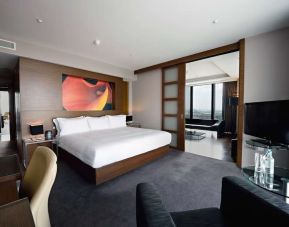 Romatic king room at Hilton Manchester Deansgate.