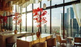 Dining hall at Hilton Manchester Deansgate.