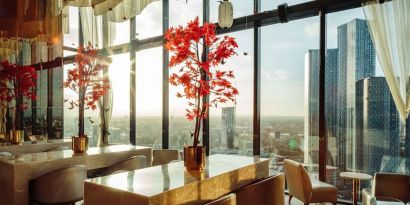 Dining hall at Hilton Manchester Deansgate.