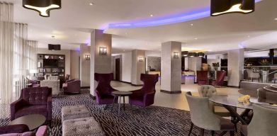 Lobby and lounge area at DoubleTree By Hilton Woking.