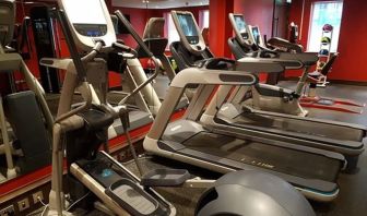 Fitness center at DoubleTree By Hilton Woking.