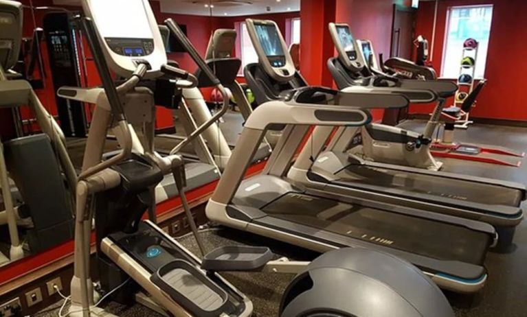 Fitness center at DoubleTree By Hilton Woking.