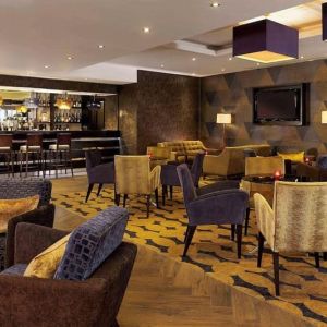 Hotel bar area at DoubleTree By Hilton Woking.