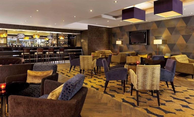 Hotel bar area at DoubleTree By Hilton Woking.