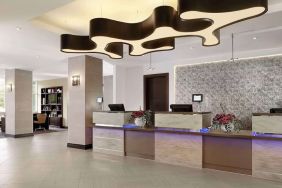 Hotel lobby and reception at DoubleTree By Hilton Woking.