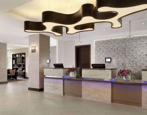 Hotel lobby and reception at DoubleTree By Hilton Woking.