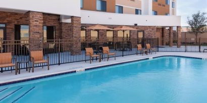 Refreshing outdoor pool at Courtyard By Marriott Houston North/ Shenandoah.