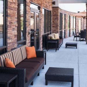 Inviting terrace and patio at Courtyard By Marriott Houston North/ Shenandoah.