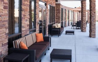 Inviting terrace and patio at Courtyard By Marriott Houston North/ Shenandoah.