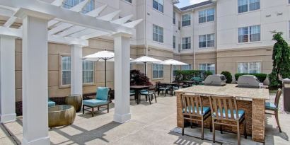 Breezy terrace at Homewood Suites By Hilton Newark-Cranford.